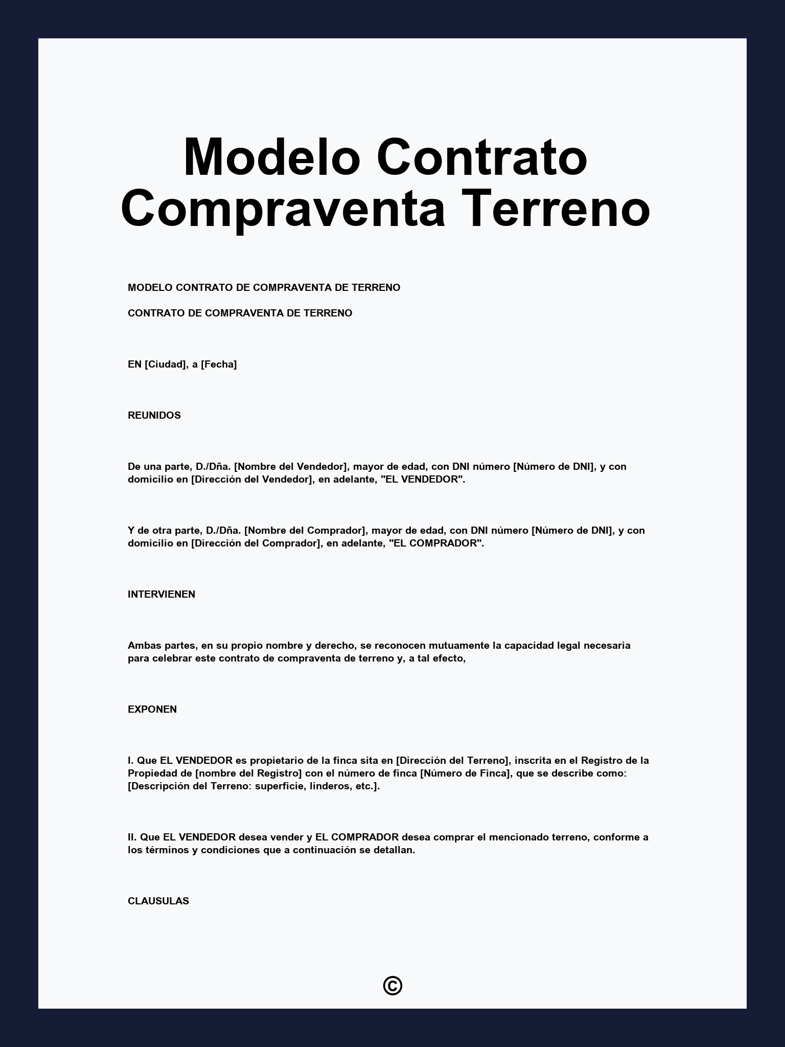 Modelo Contrato Compraventa Terreno