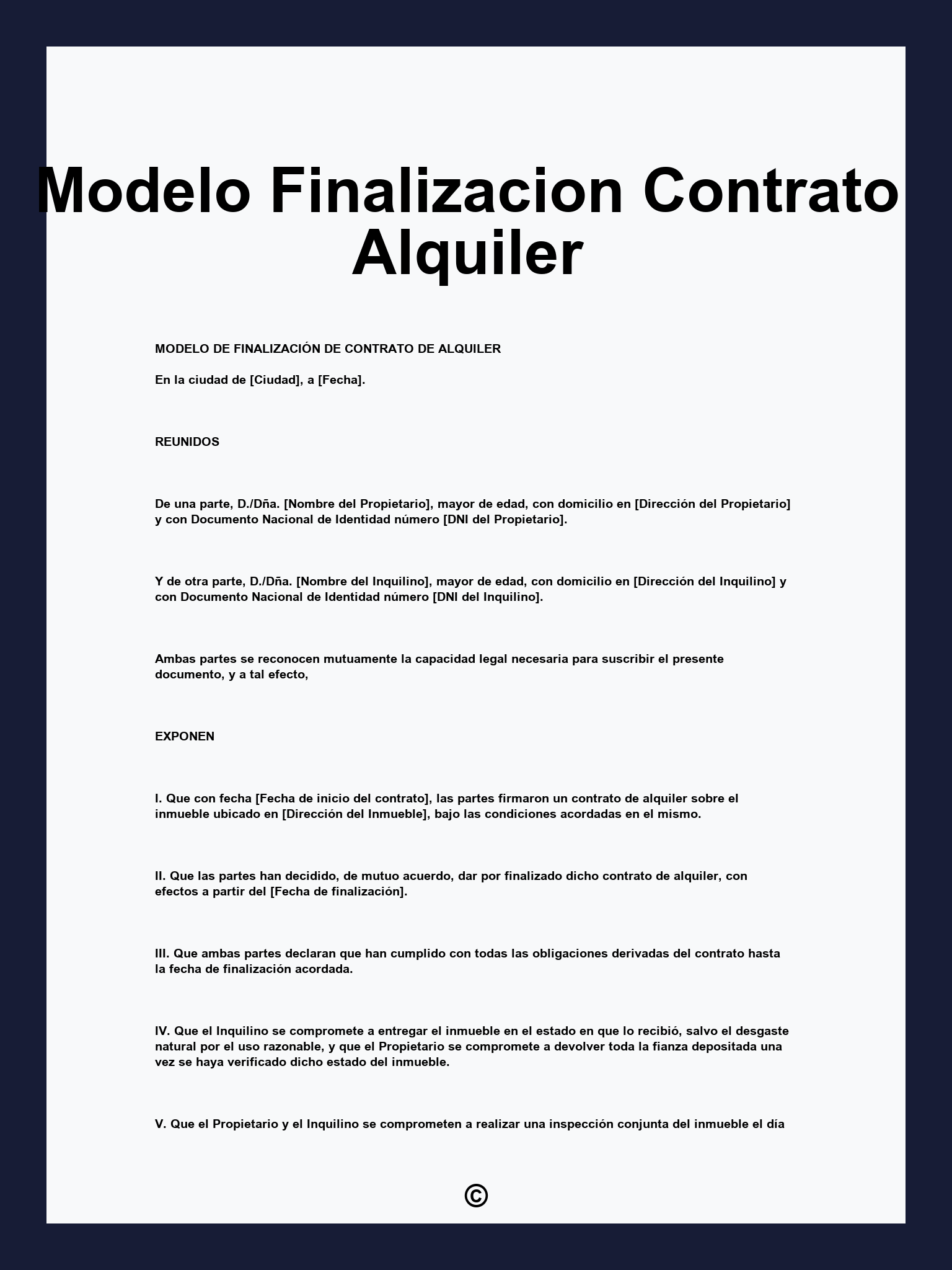 Modelo Finalizacion Contrato Alquiler